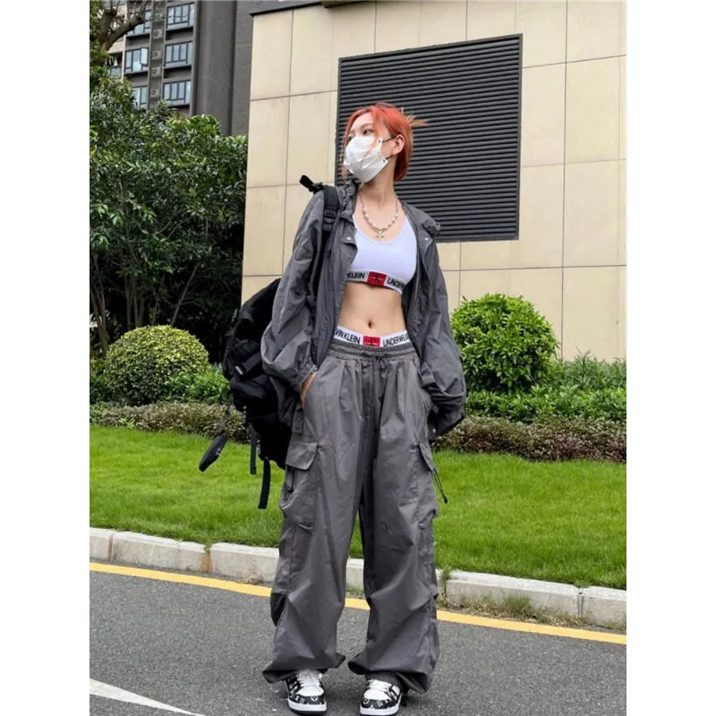 Women Hippie Streetwear Parachute Pants