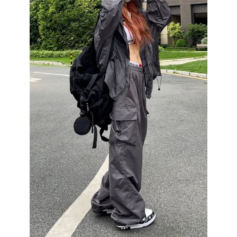 Women Hippie Streetwear Parachute Pants