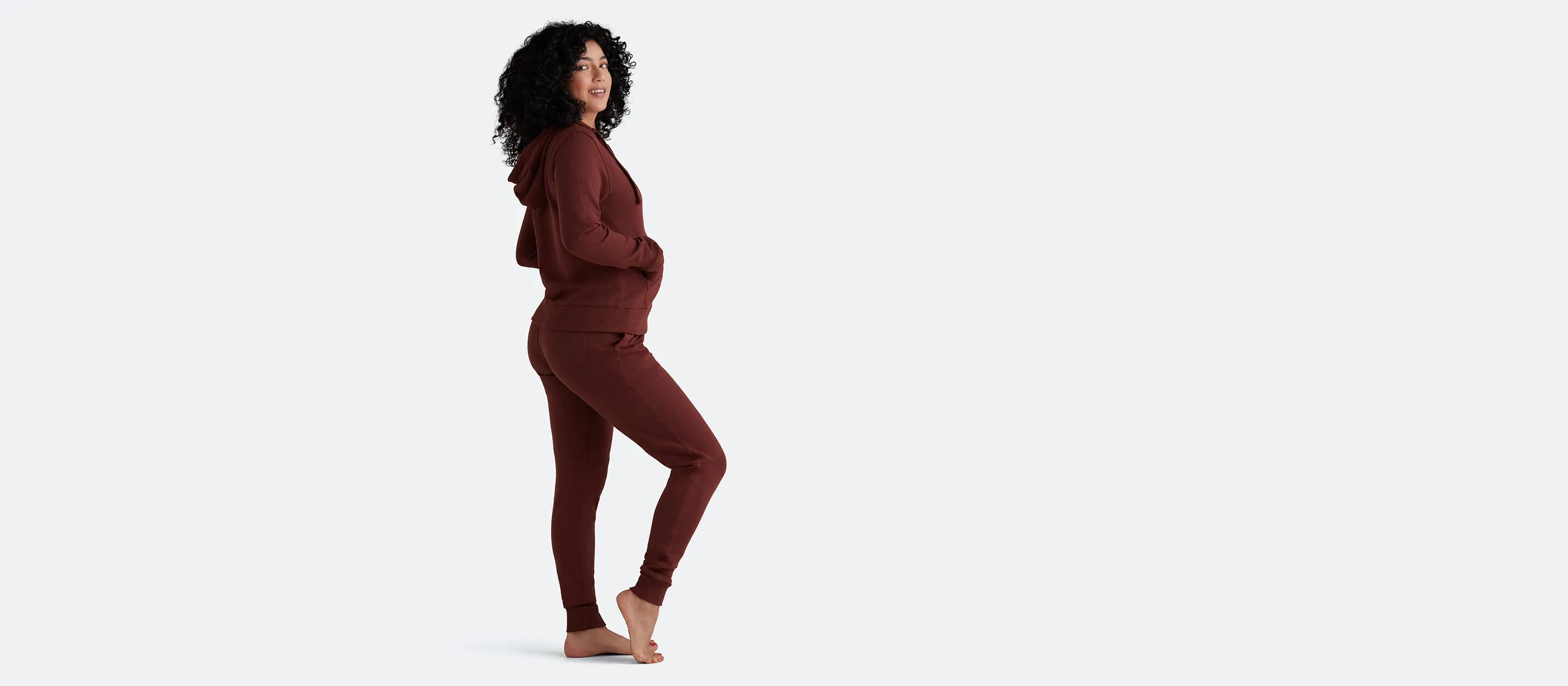 Women's French Terry Zip Hoodie | Heather Burgundy