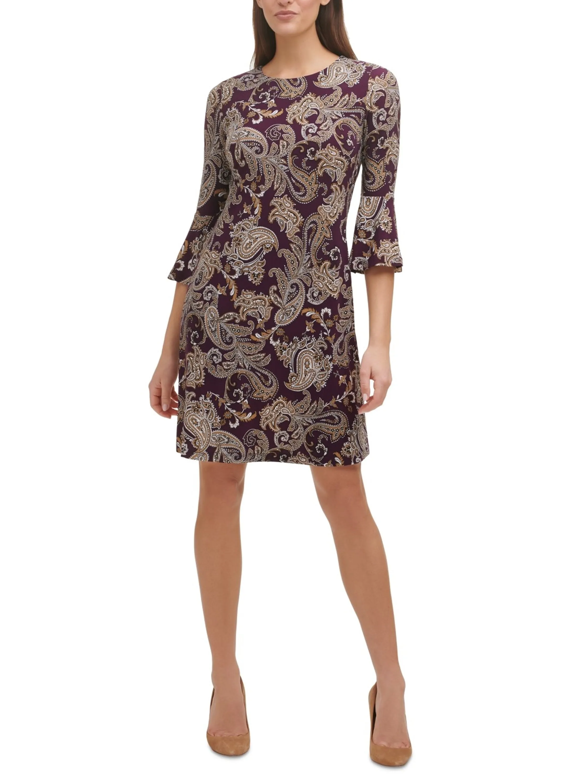 Women's Paisley Printed Shift Dress,Multi