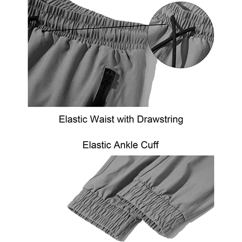 Women's Quick Dry Jogger Hiking Pants With Zipper Pockets Closed Bottom Sweatpants For Workout, Gym, Running