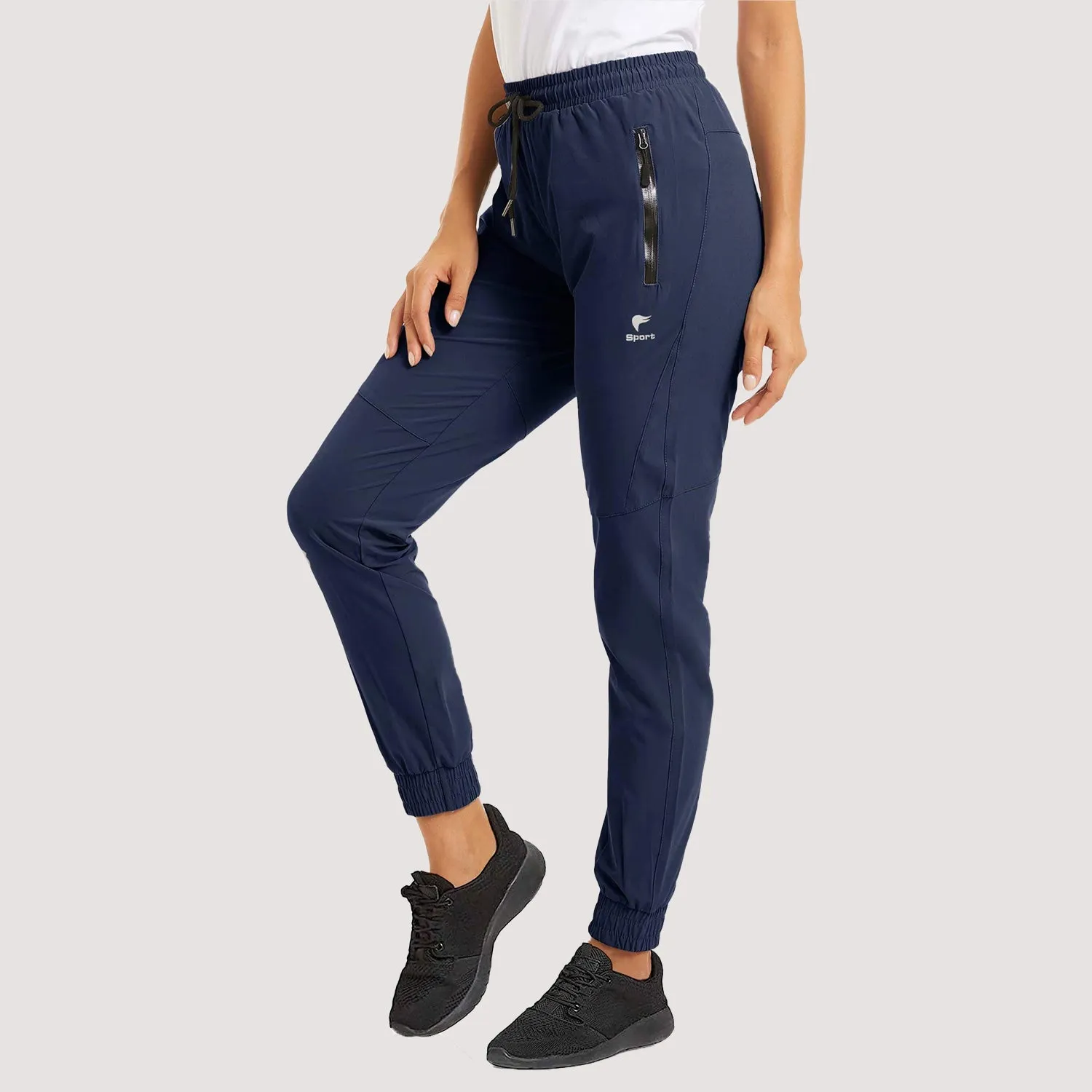 Women's Quick Dry Joggers Running Pants with 2 Zipper Pockets Sweatpants for Workout, Gym, Hiking