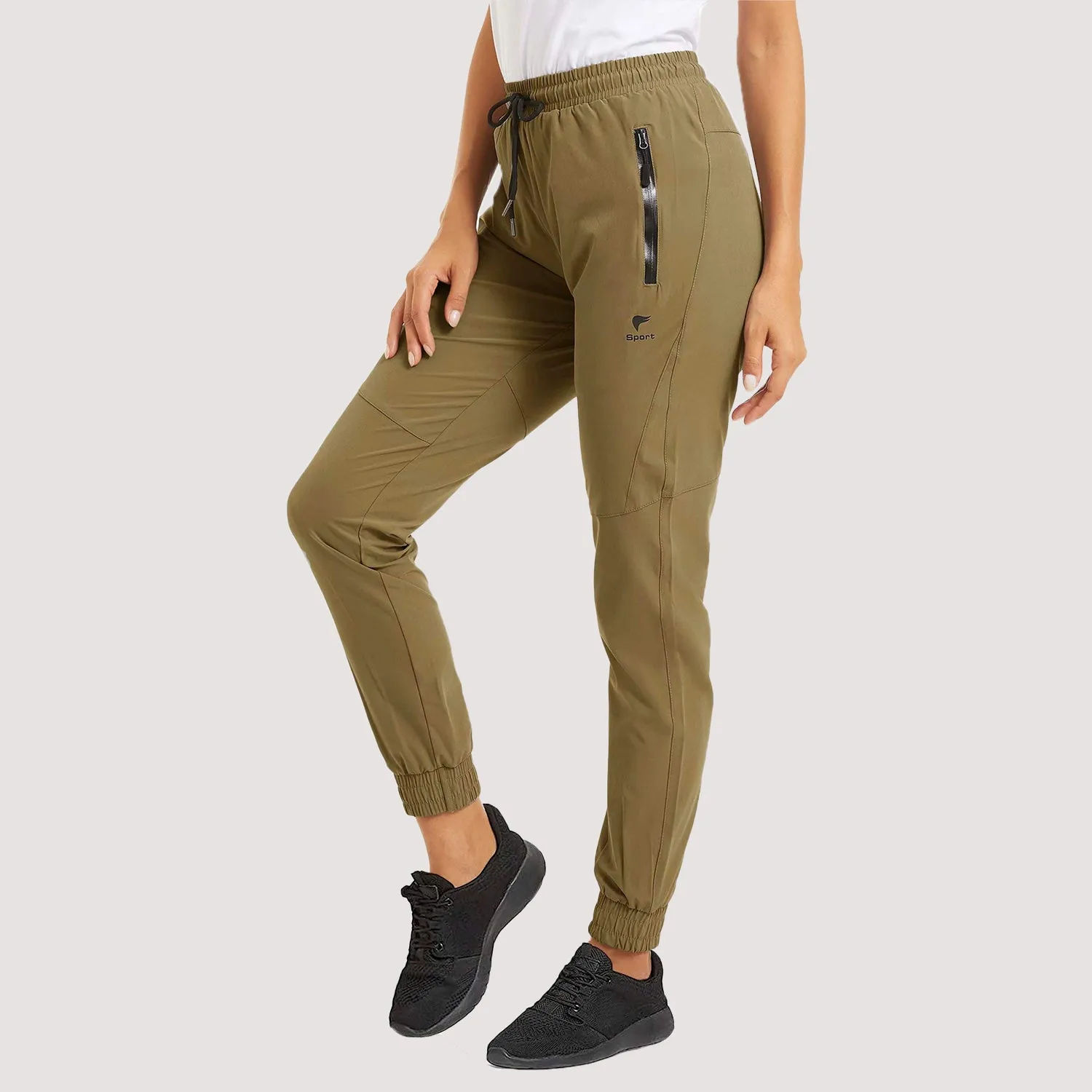 Women's Quick Dry Joggers Running Pants with 2 Zipper Pockets Sweatpants for Workout, Gym, Hiking