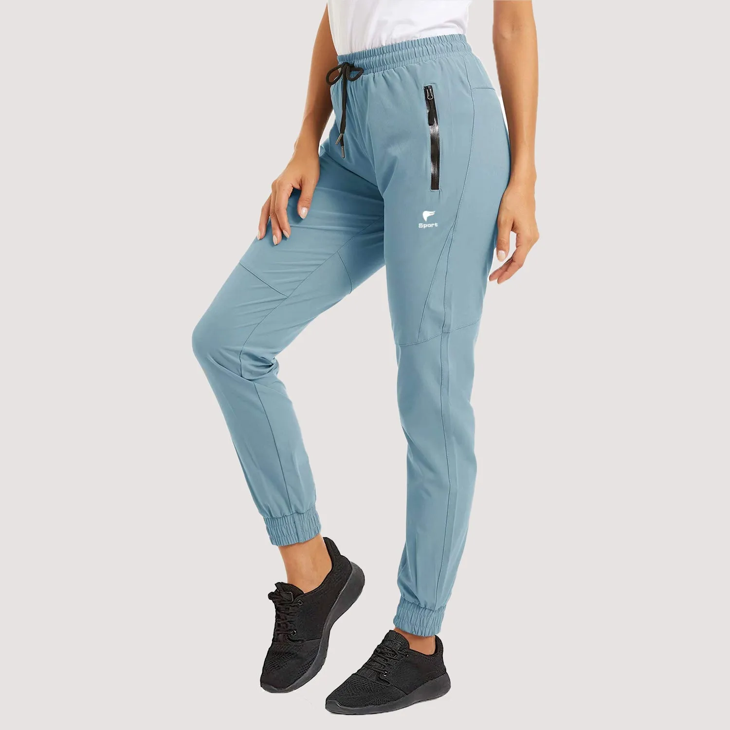 Women's Quick Dry Joggers Running Pants with 2 Zipper Pockets Sweatpants for Workout, Gym, Hiking