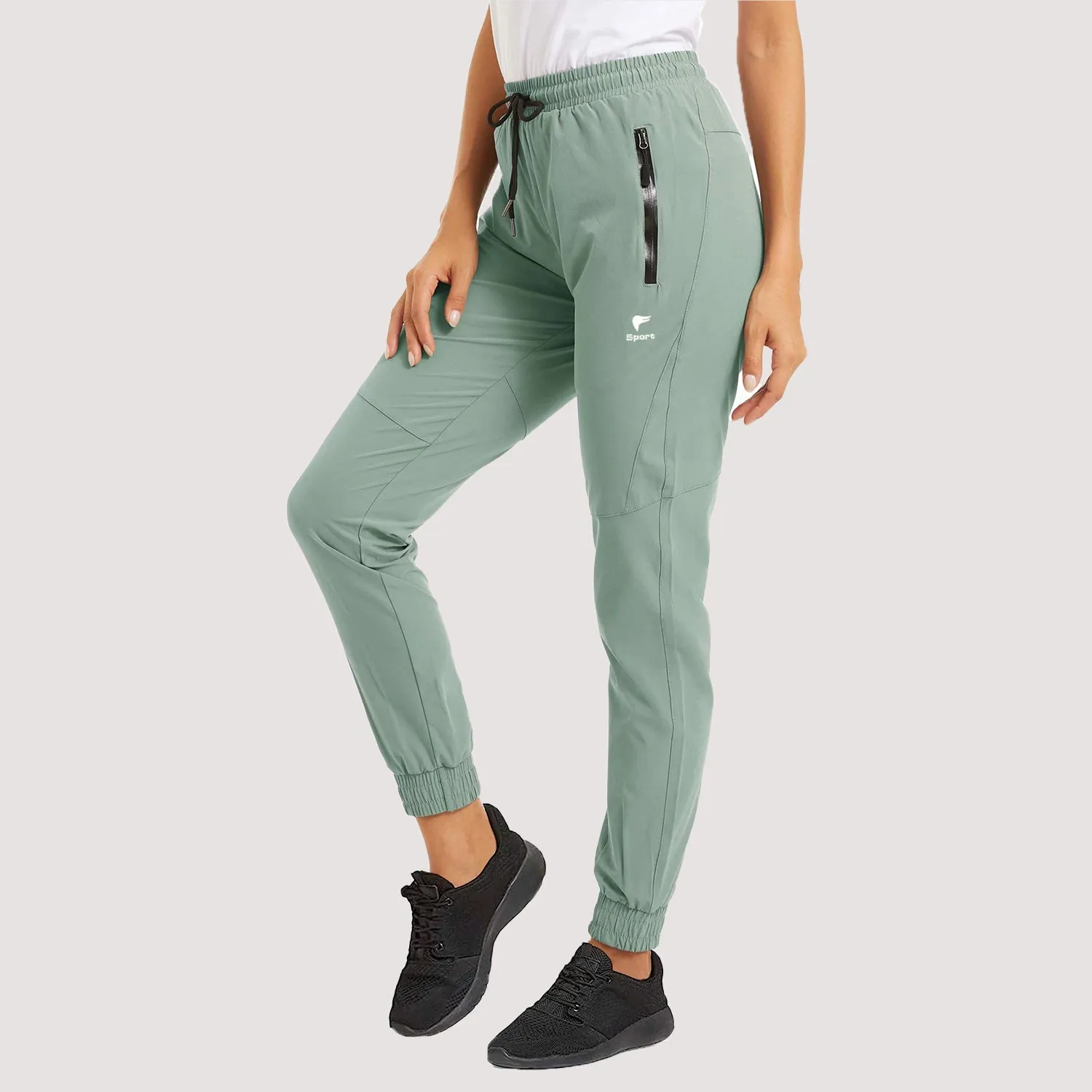 Women's Quick Dry Joggers Running Pants with 2 Zipper Pockets Sweatpants for Workout, Gym, Hiking