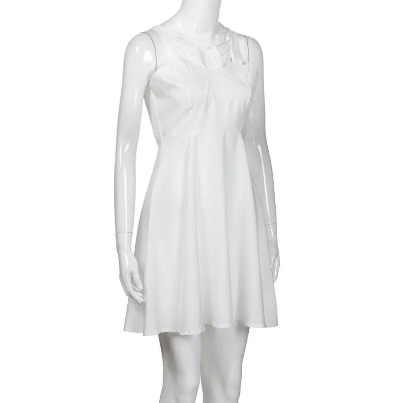 Women's Summer Casual Sleeveless A-Line Lace Mini Dress