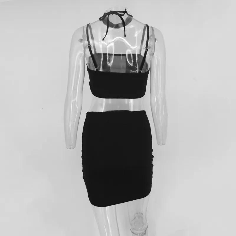Women's Summer Sheath Mesh Two-Piece Dress With Crystals
