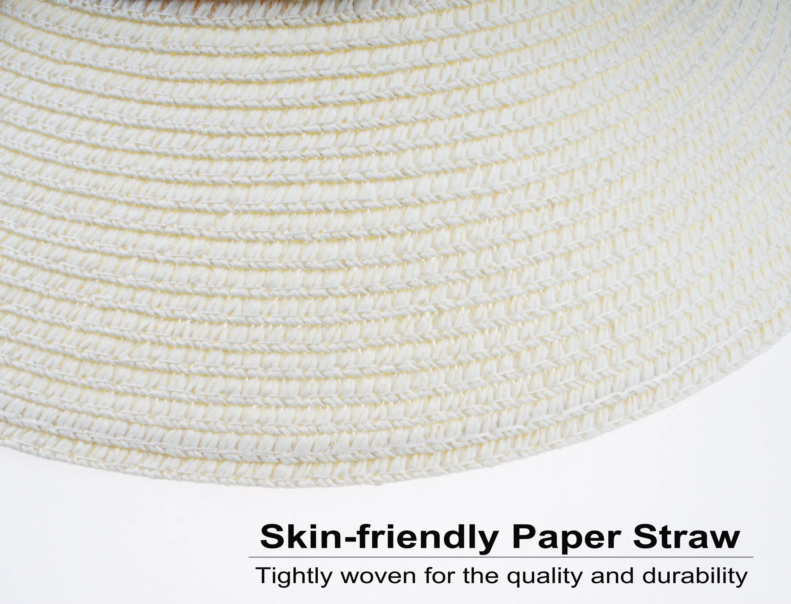 Women's Summer Straw Hat UV UPF50 Foldable Wide Brim Summer Panama Hats