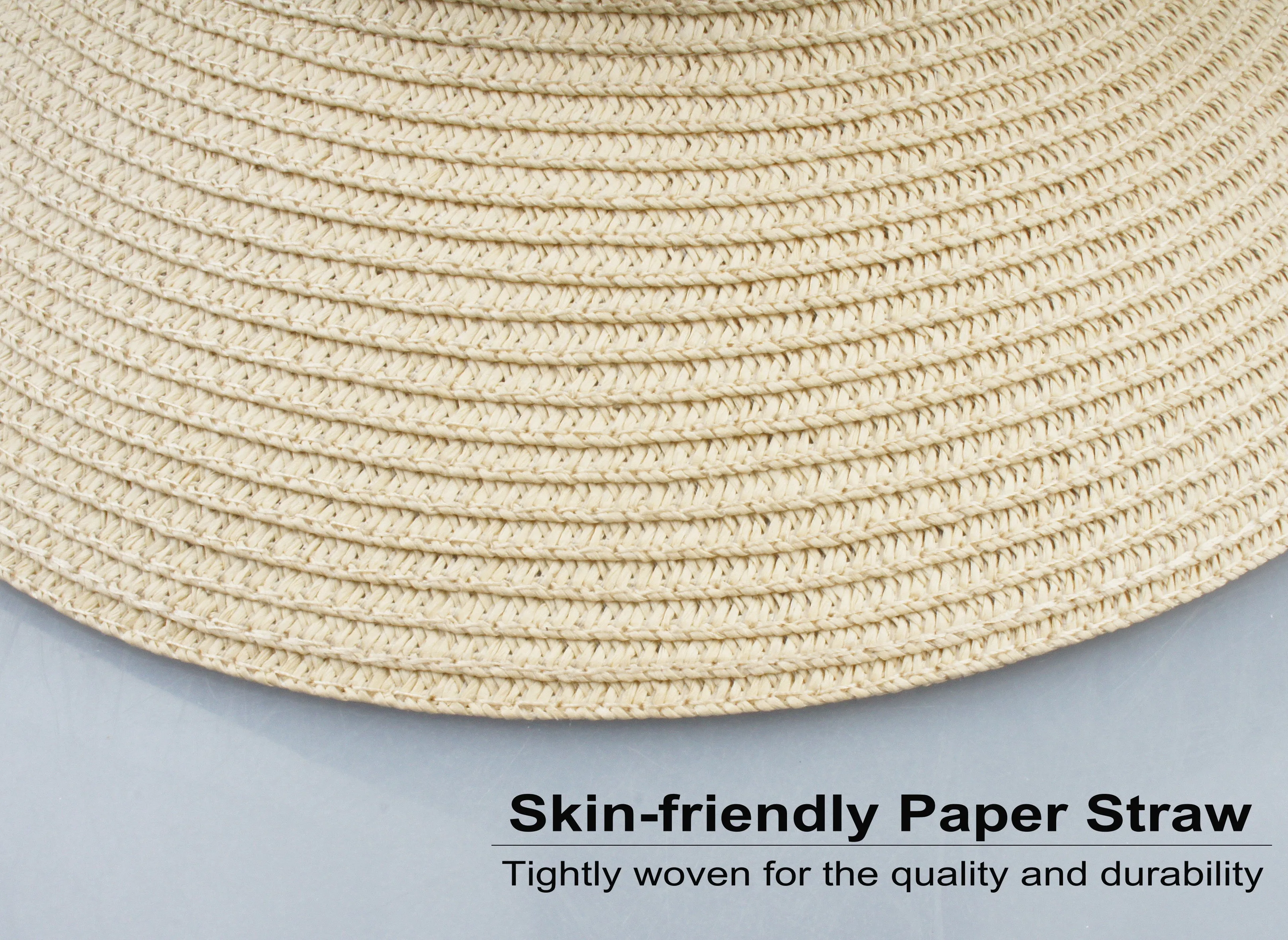 Women's Summer Straw Hat UV UPF50 Foldable Wide Brim Summer Panama Hats