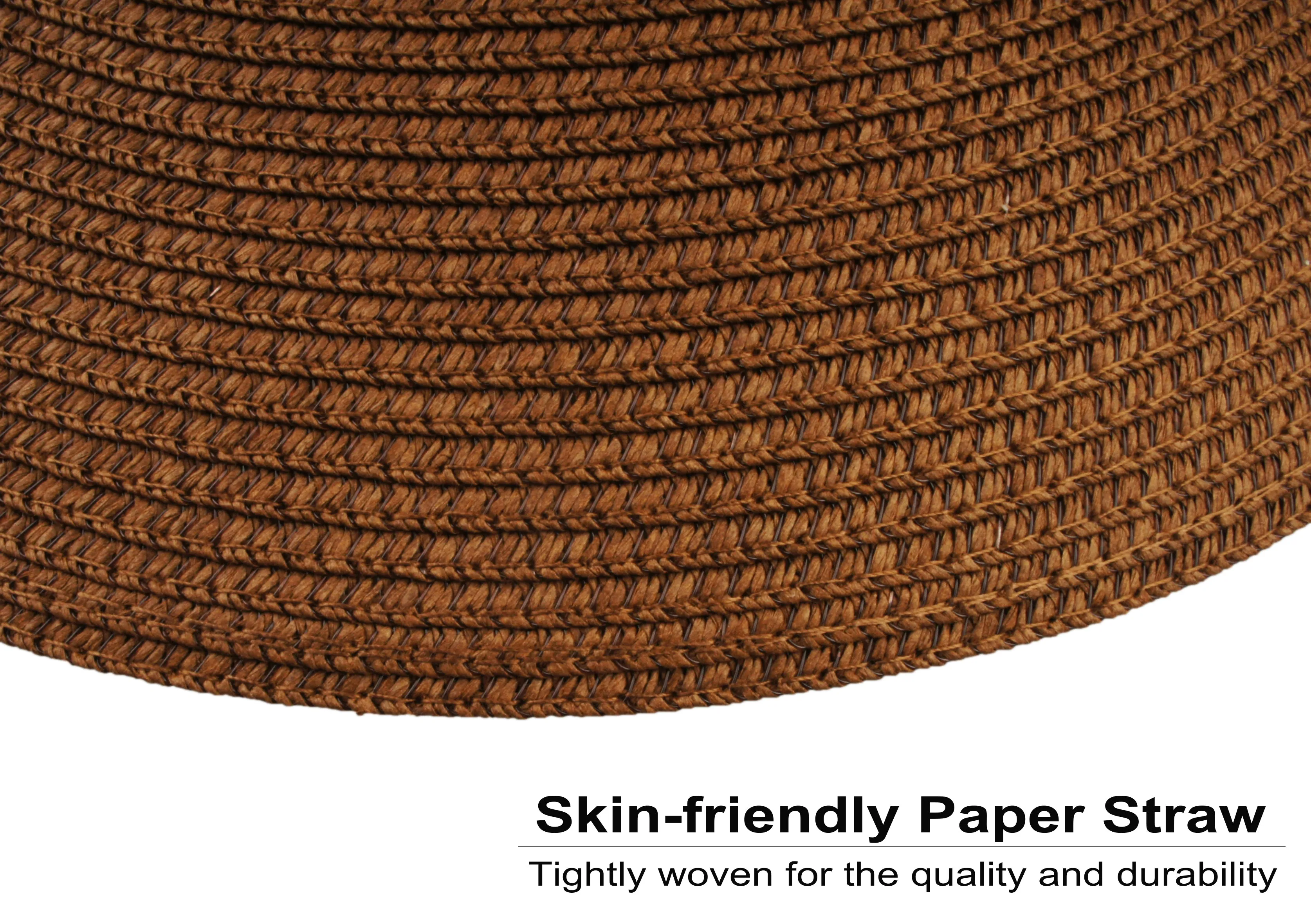 Women's Summer Straw Hat UV UPF50 Foldable Wide Brim Summer Panama Hats