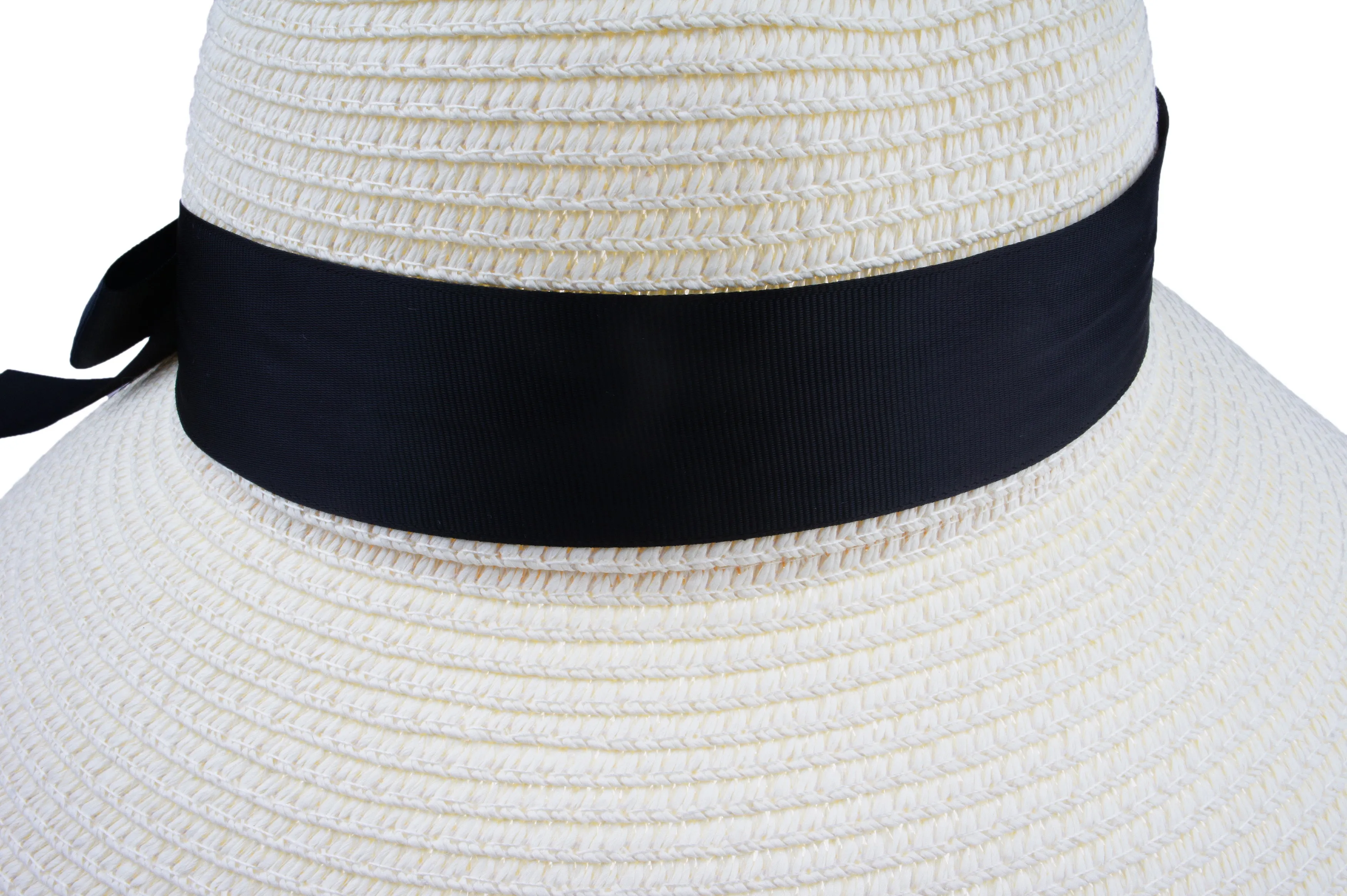 Women's Summer Straw Hat UV UPF50 Foldable Wide Brim Summer Panama Hats