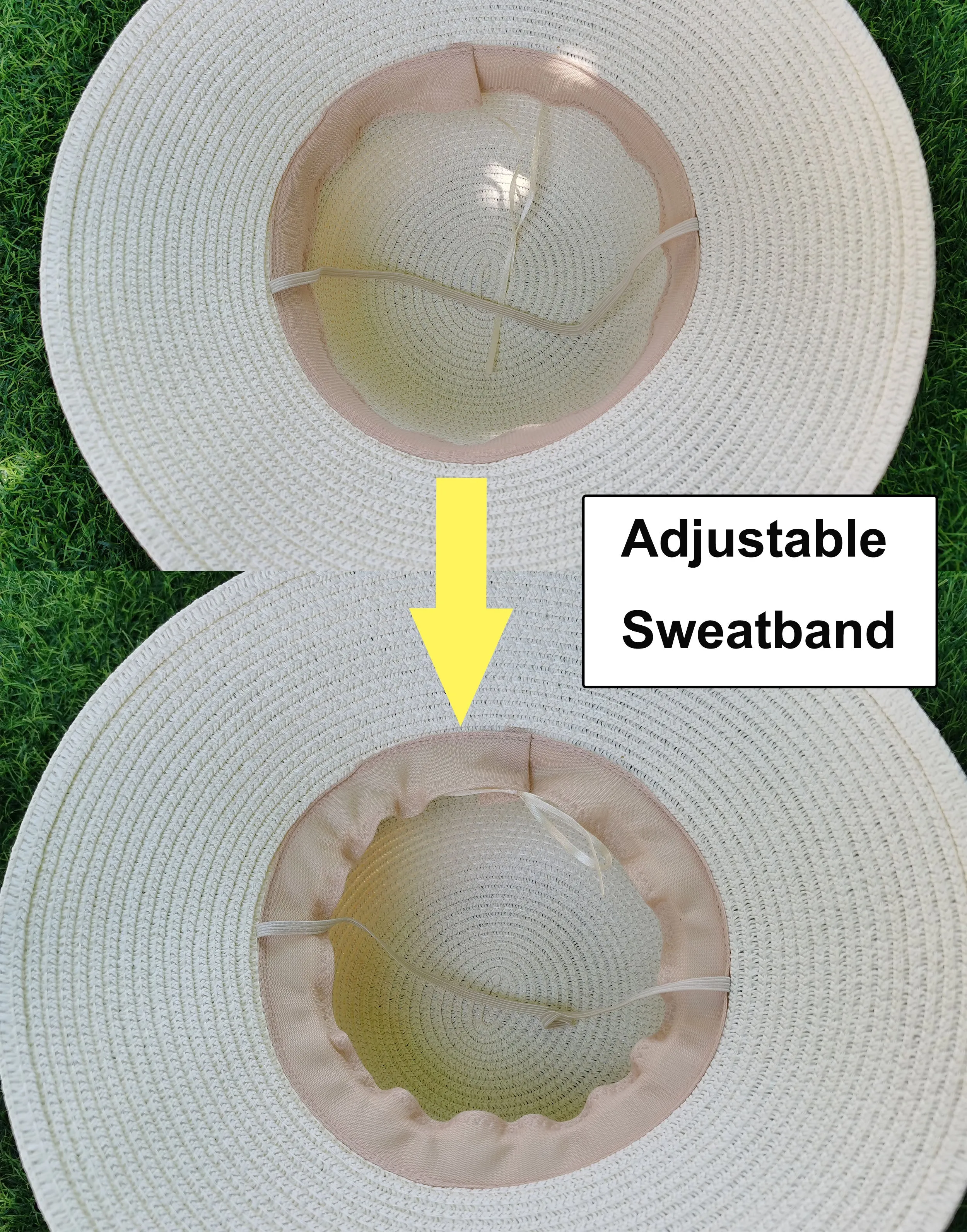 Women's Summer Straw Hat UV UPF50 Foldable Wide Brim Summer Panama Hats