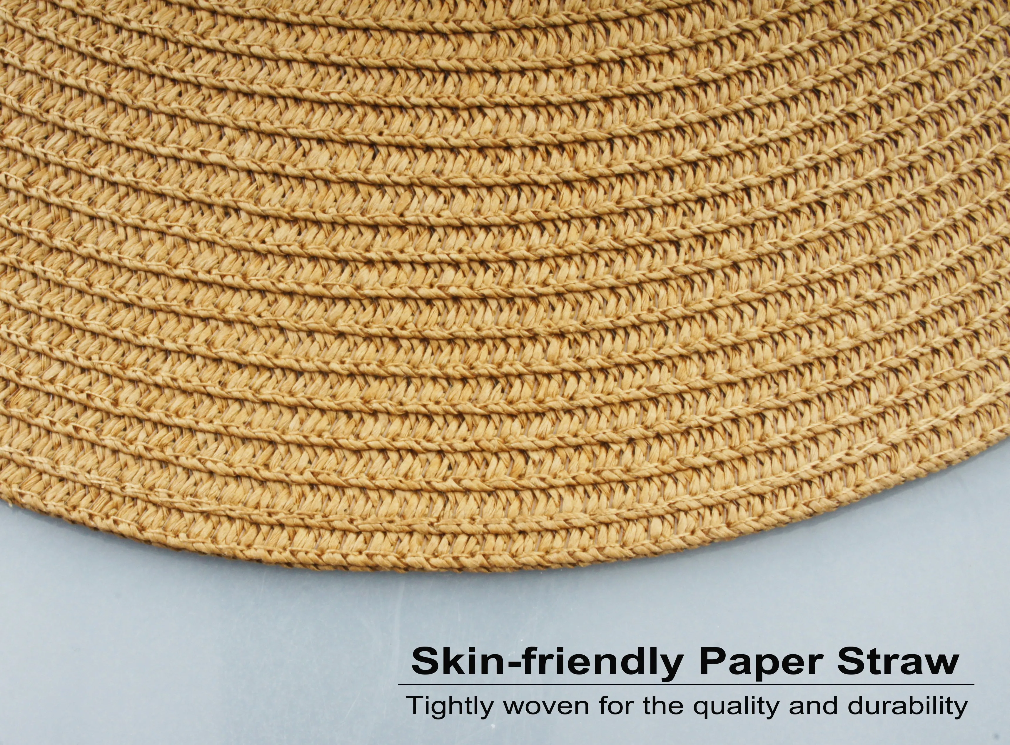 Women's Summer Straw Hat UV UPF50 Foldable Wide Brim Summer Panama Hats