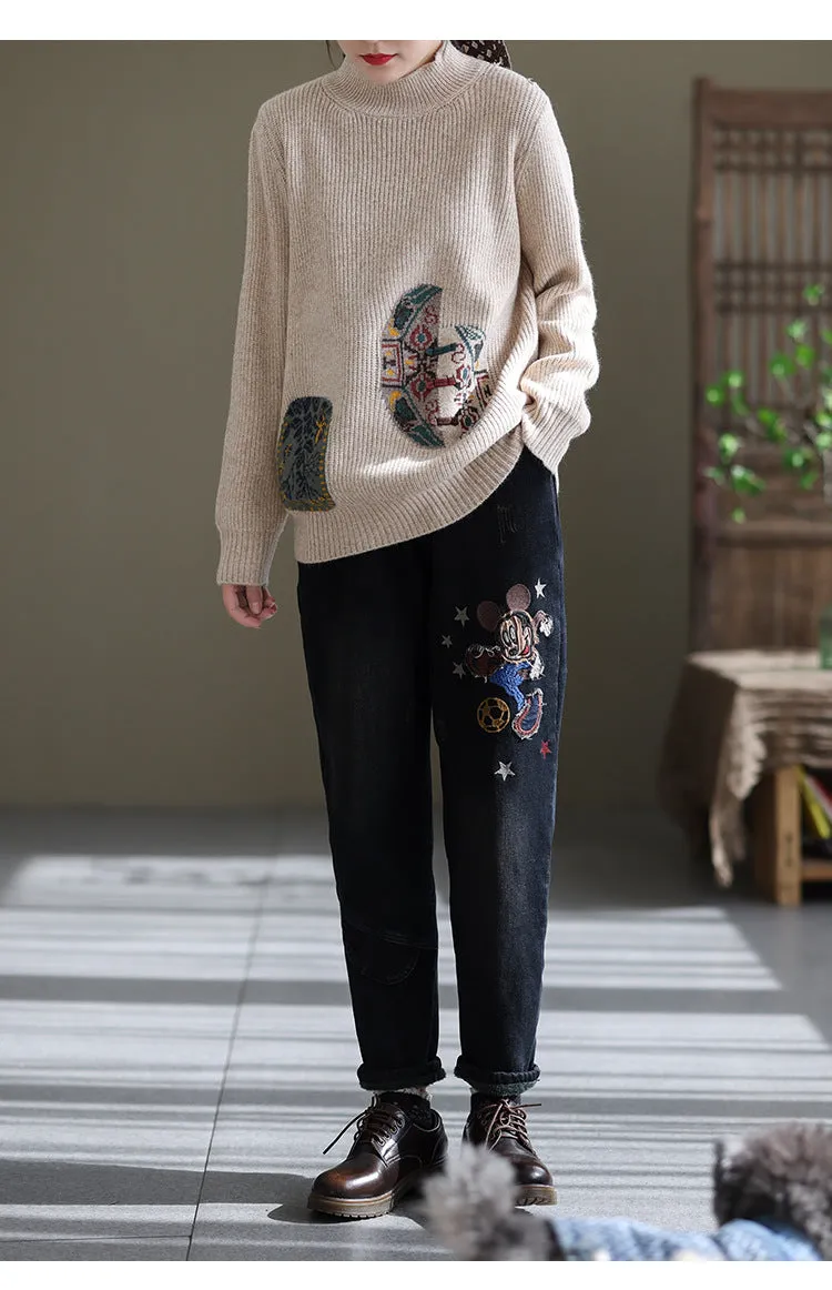 Women's Winter Core Yarn Print Sweater