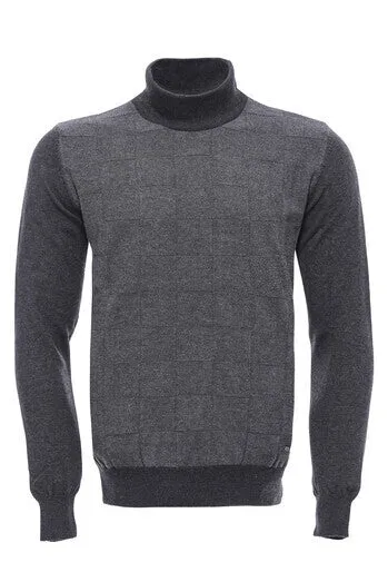 WSS Half Turtleneck Patterned Anthracite Men Knitwear  - Singen