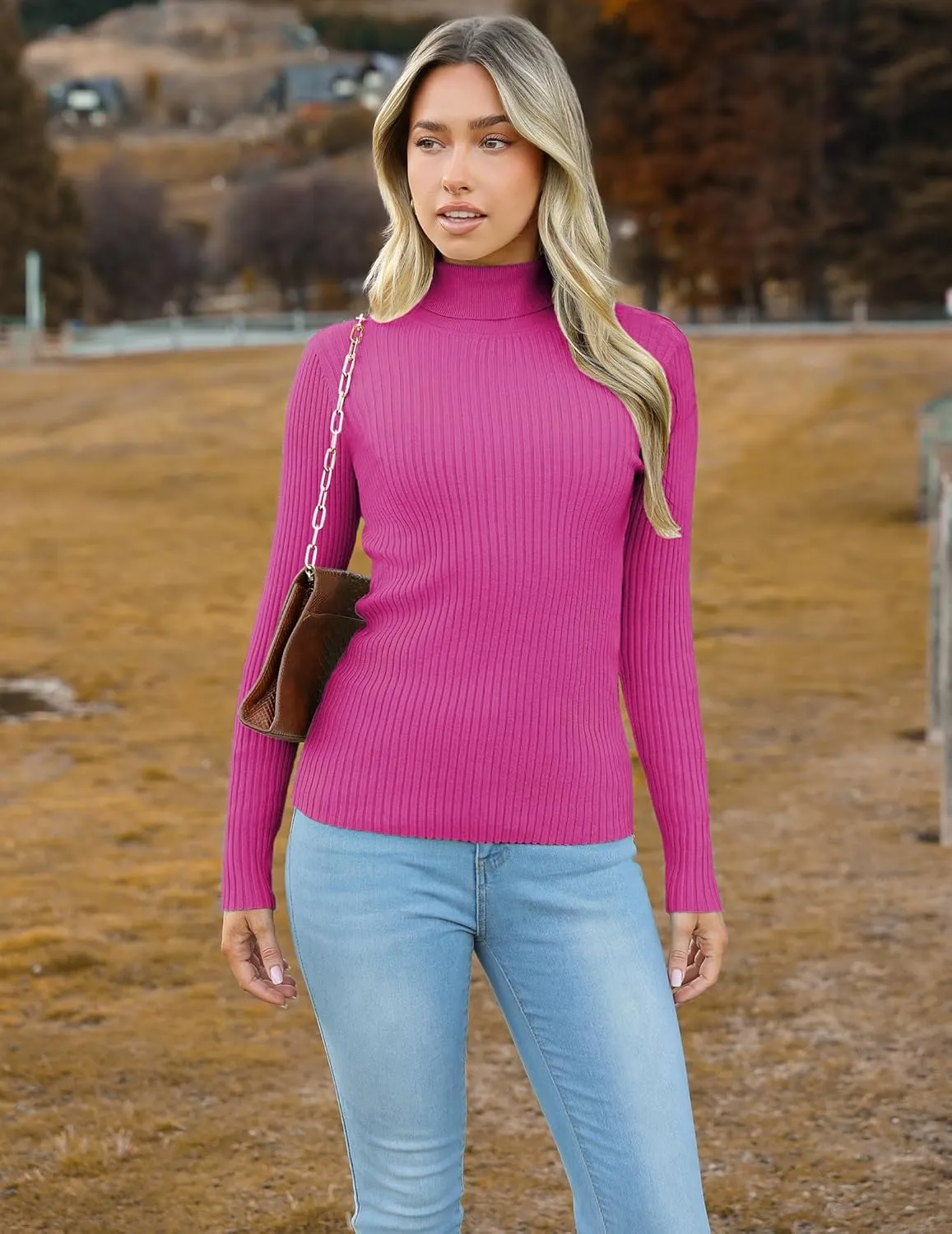 Zeagoo Women's Turtleneck Sweaters Fitted Long Sleeve Shirts