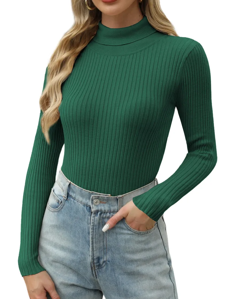 Zeagoo Women's Turtleneck Sweaters Fitted Long Sleeve Shirts