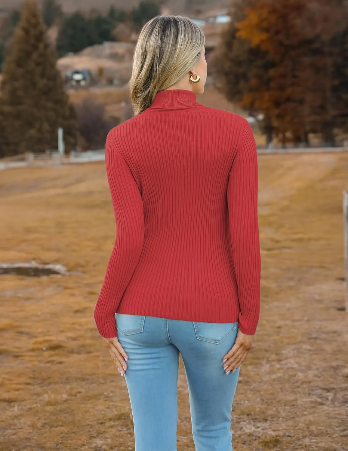 Zeagoo Women's Turtleneck Sweaters Fitted Long Sleeve Shirts