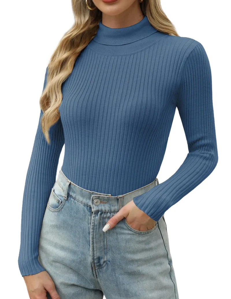 Zeagoo Women's Turtleneck Sweaters Fitted Long Sleeve Shirts