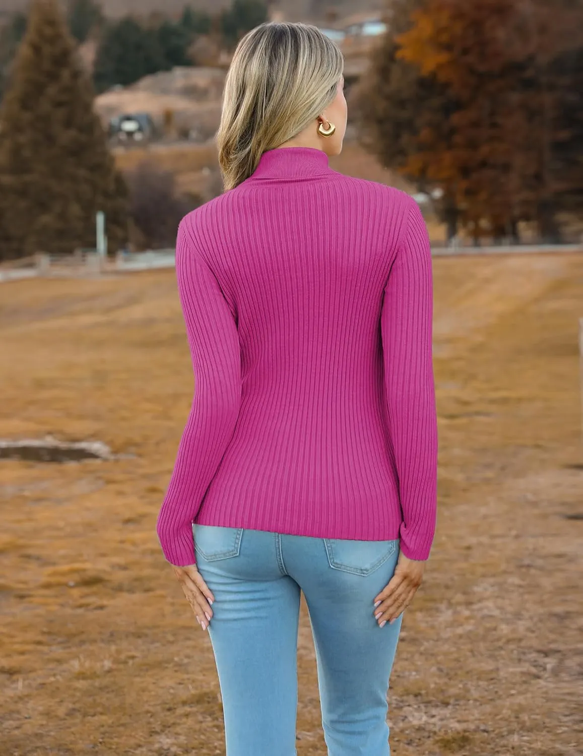 Zeagoo Women's Turtleneck Sweaters Fitted Long Sleeve Shirts