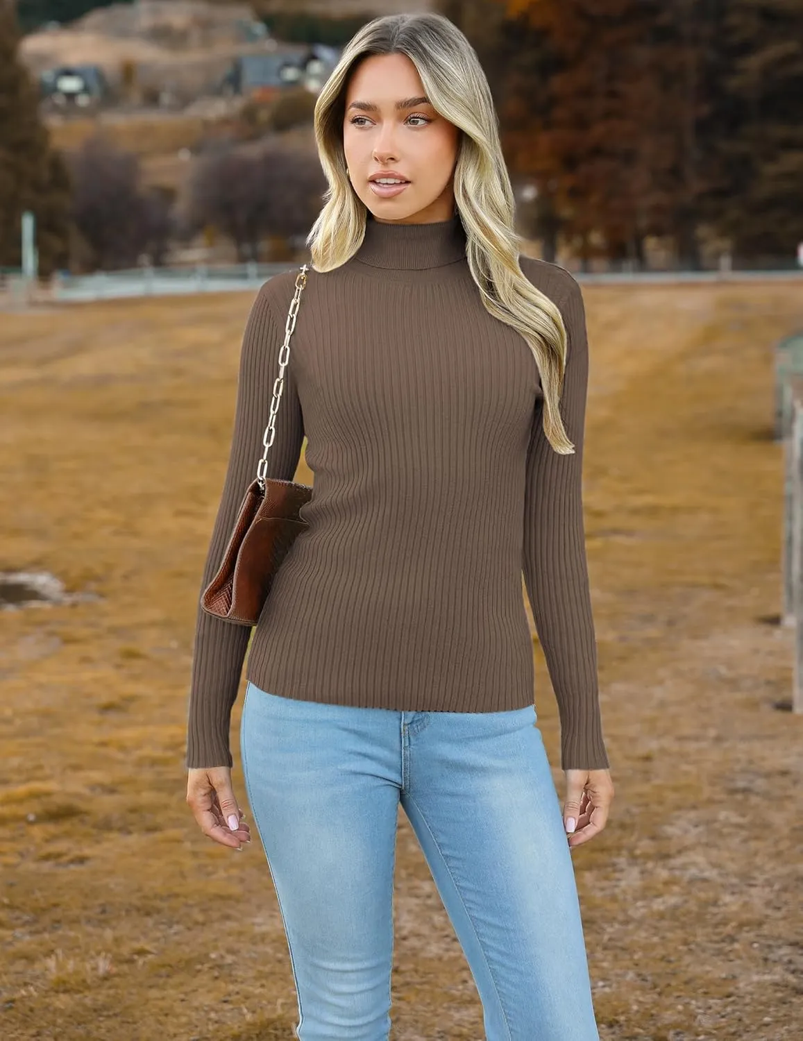 Zeagoo Women's Turtleneck Sweaters Fitted Long Sleeve Shirts