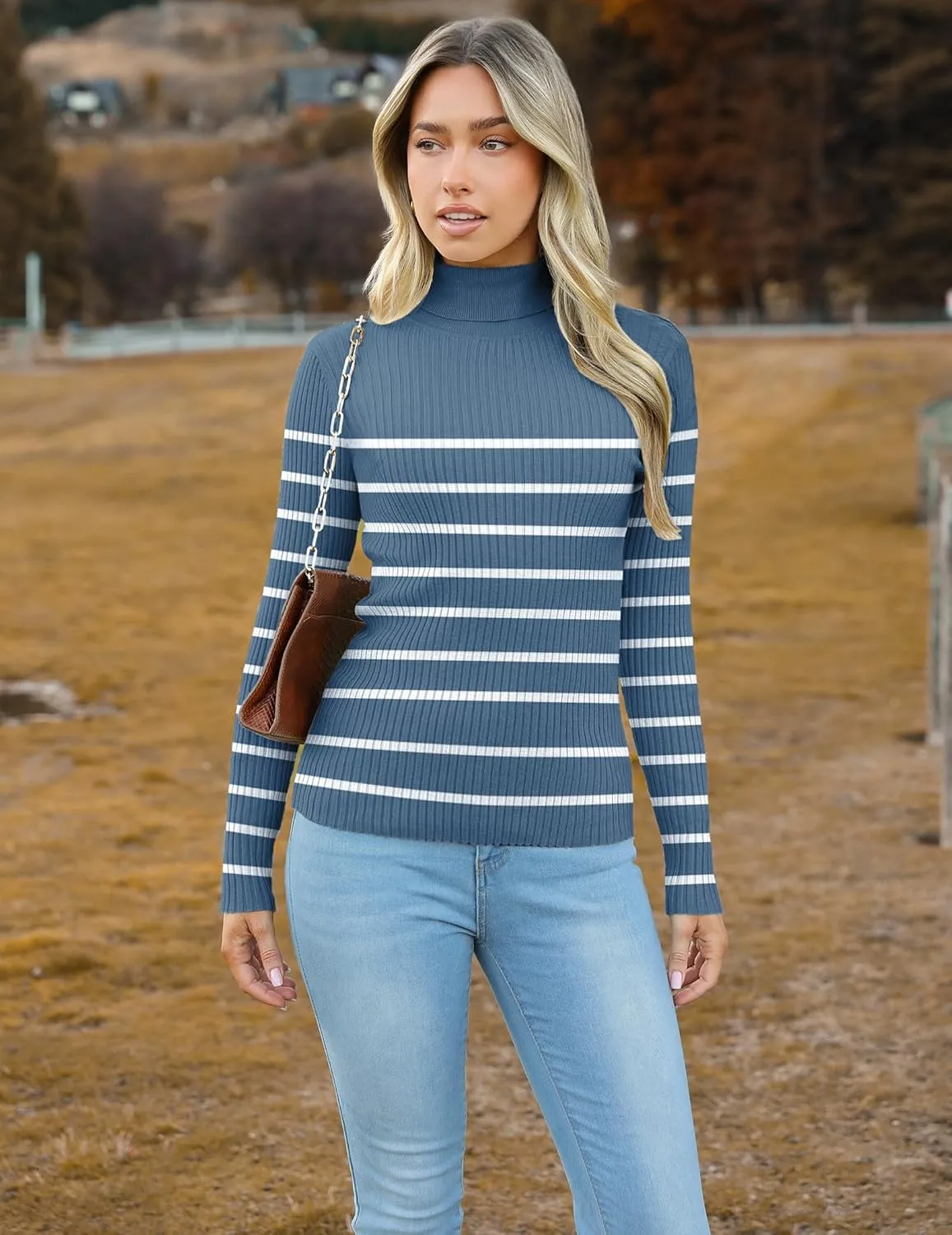 Zeagoo Women's Turtleneck Sweaters Fitted Long Sleeve Shirts