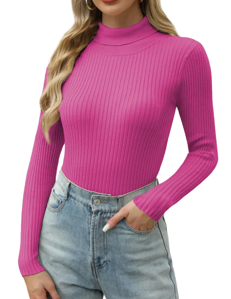 Zeagoo Women's Turtleneck Sweaters Fitted Long Sleeve Shirts