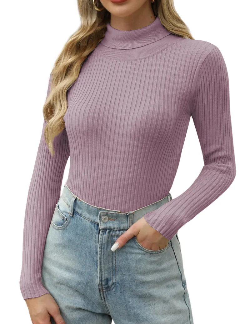 Zeagoo Women's Turtleneck Sweaters Fitted Long Sleeve Shirts