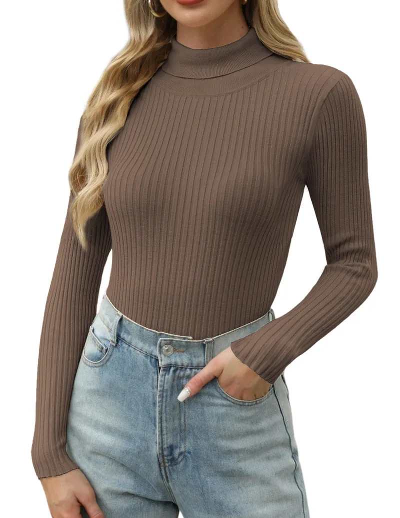 Zeagoo Women's Turtleneck Sweaters Fitted Long Sleeve Shirts
