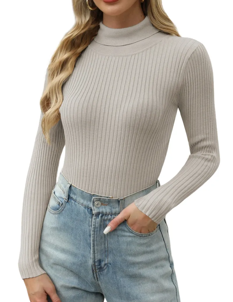 Zeagoo Women's Turtleneck Sweaters Fitted Long Sleeve Shirts